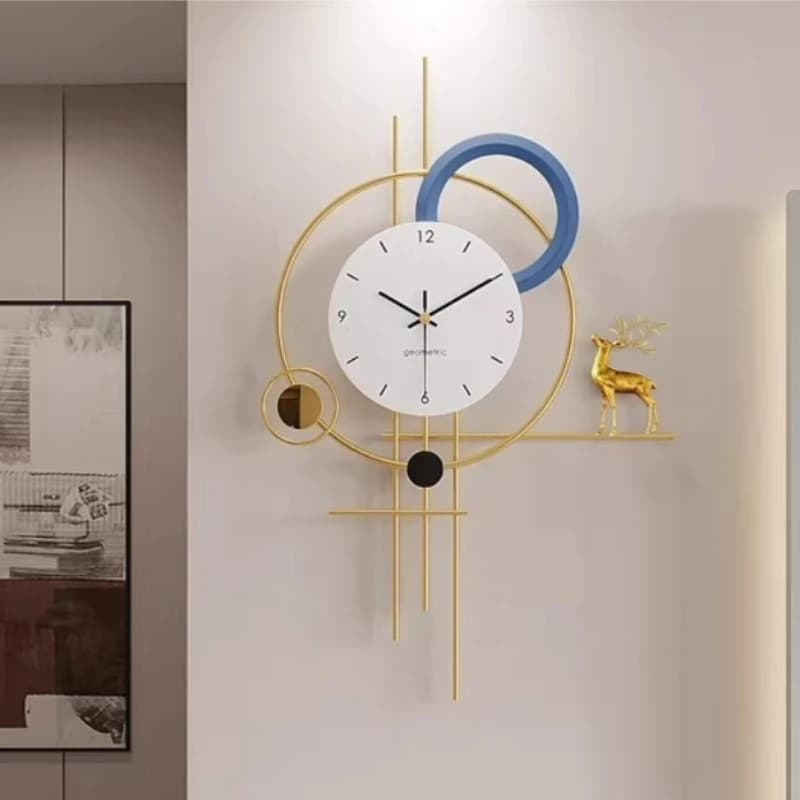 Orologio da parete moderno e semplice in metallo con numeri, silenzioso, creativo, per soggiorno, ristorante, stile nordico, di alta gamma, decorazione per la stanza.