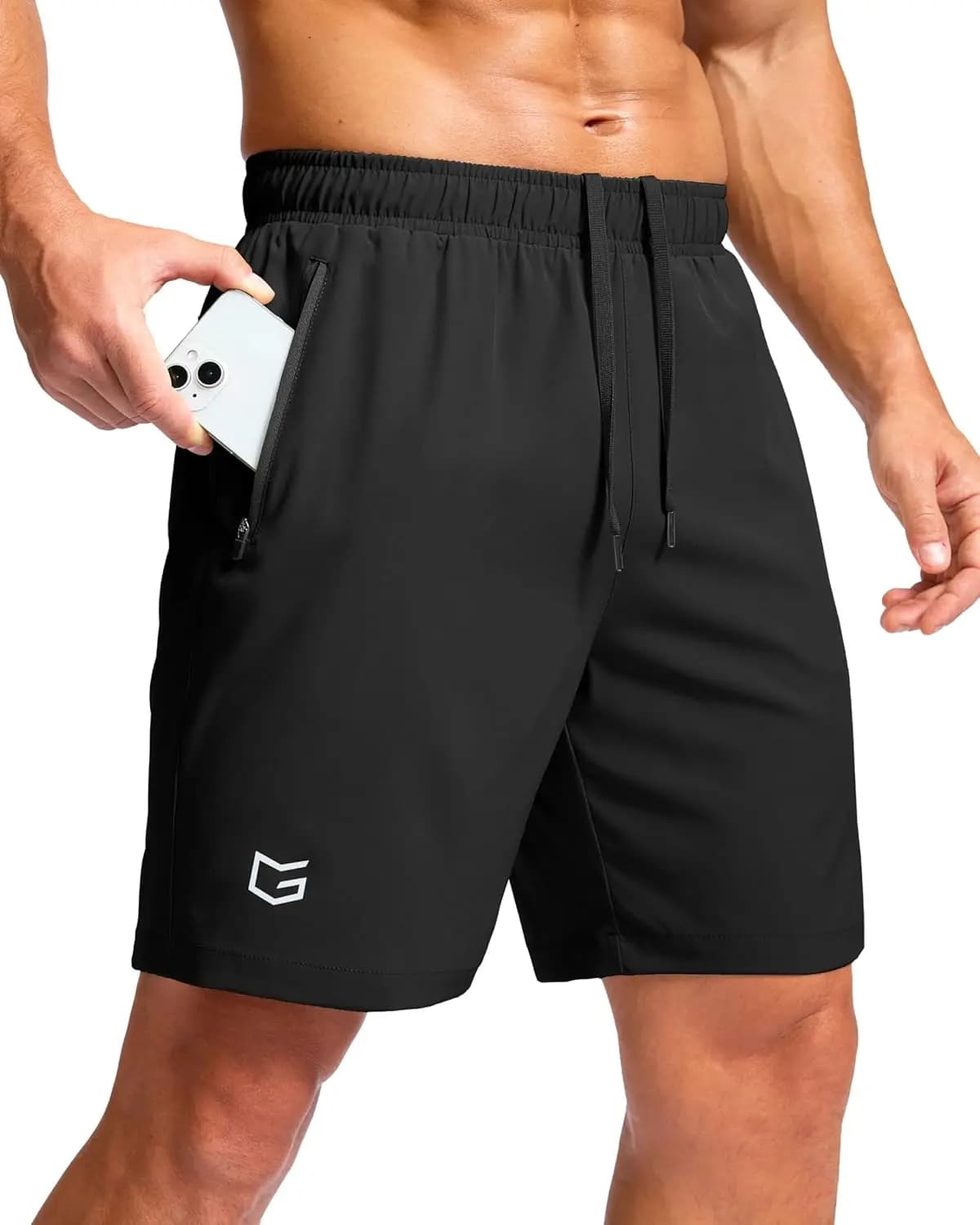 Pantaloncini Sportivi da Uomo con Tasche con Zip, Asciugatura Rapida, 7'/5'/9', per Allenamento, Palestra, Basket, Escursionismo