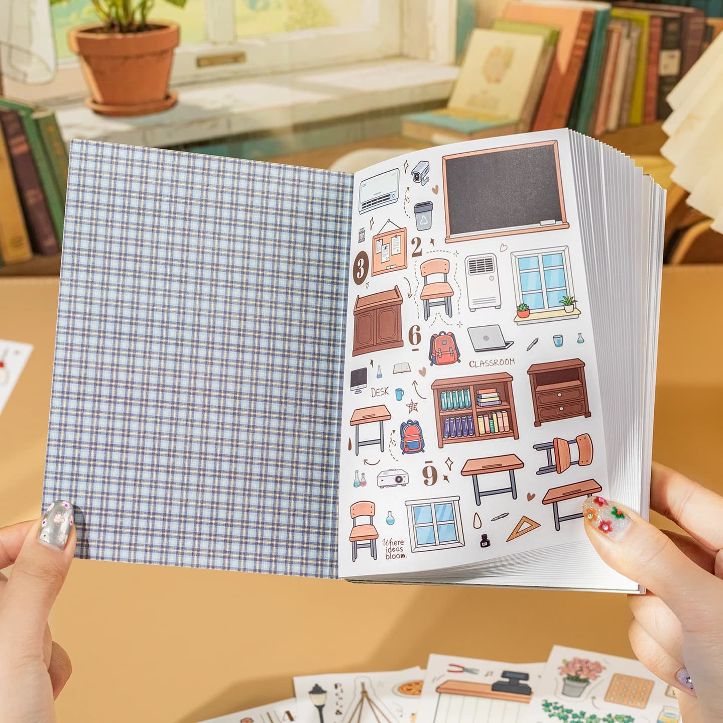 20/40 Pezzi Adesivi Fustellati con Elementi di Scenari Cartoon per Diari, Planner, Scrapbooking Fai-da-Te, Decorazioni per Laptop, Cancelleria e Libri di Adesivi