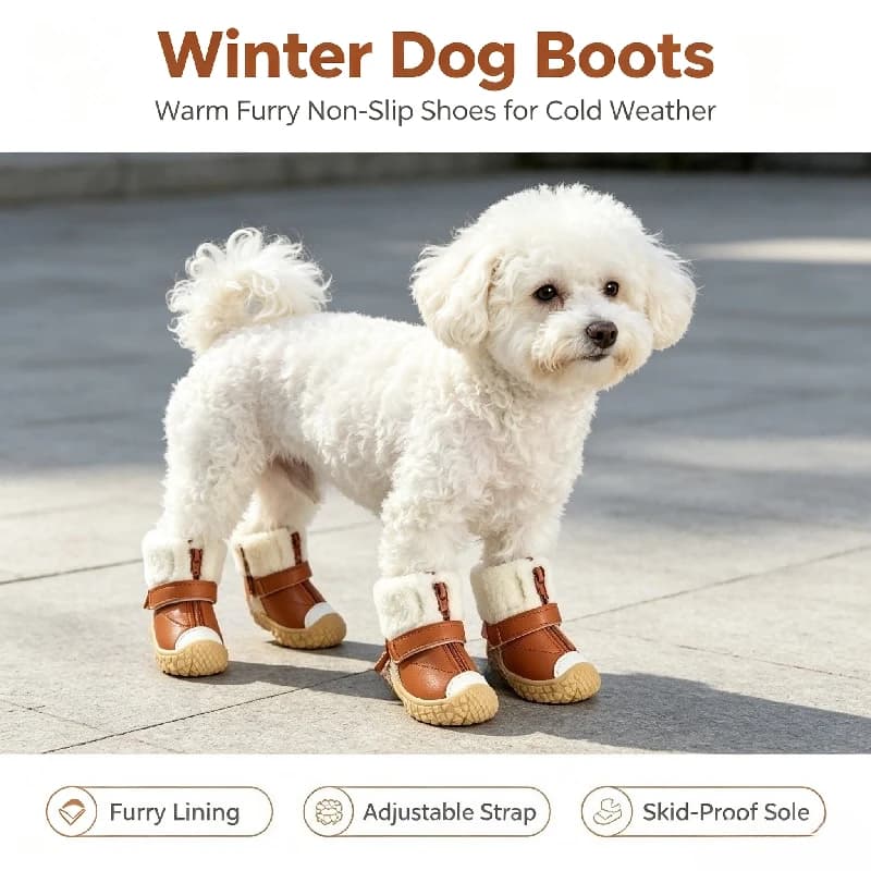 4Pcs/Set Dog Boots for Small Medium Dogs Breathable Rubber Bottom Dog Shoes Outdoor Walking Hiking Shoes for Dog Durable Bootie