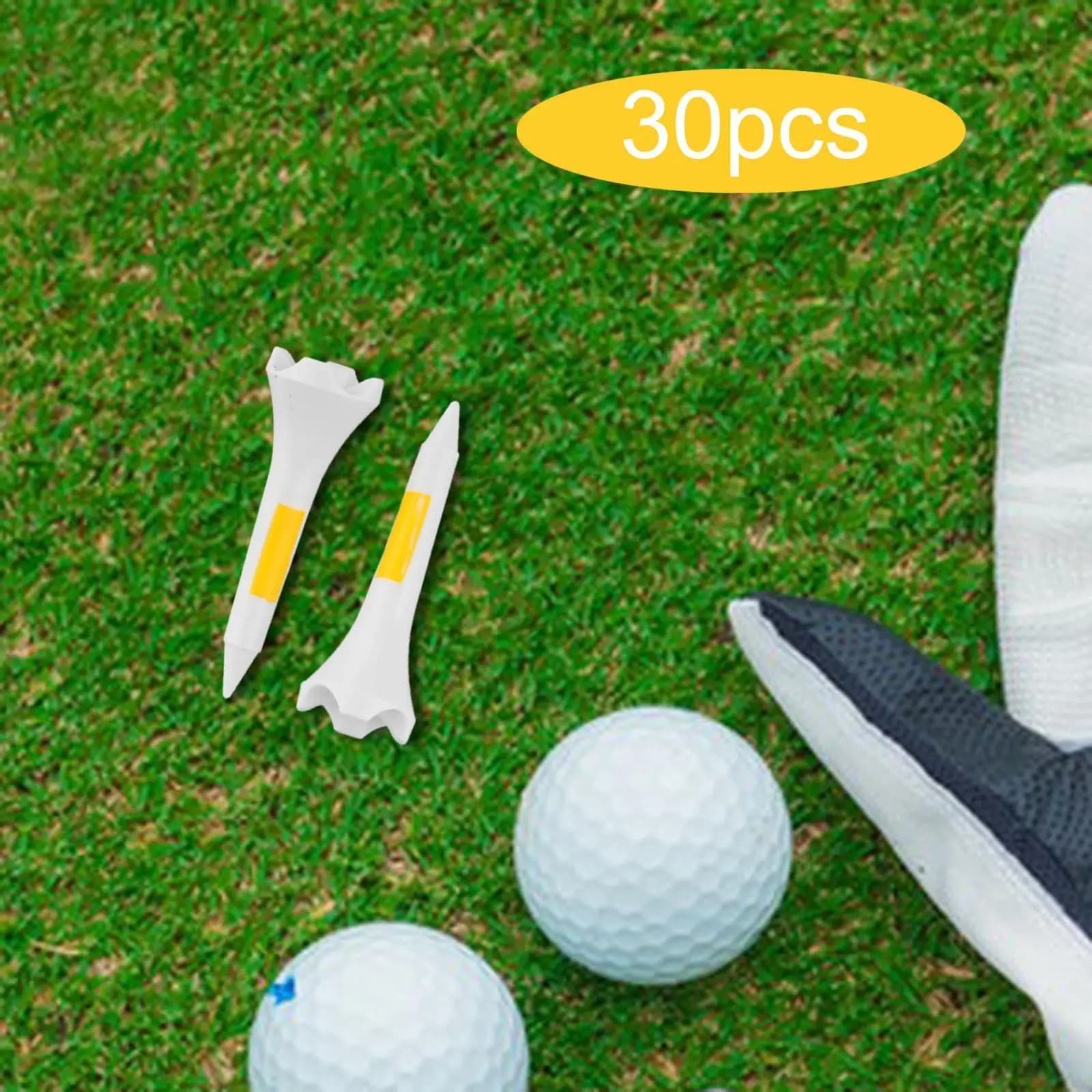 Tee da golf, confezione da 30, in plastica, resistenti, stabili, a basso attrito, per la pratica di sport all'aperto per golfisti