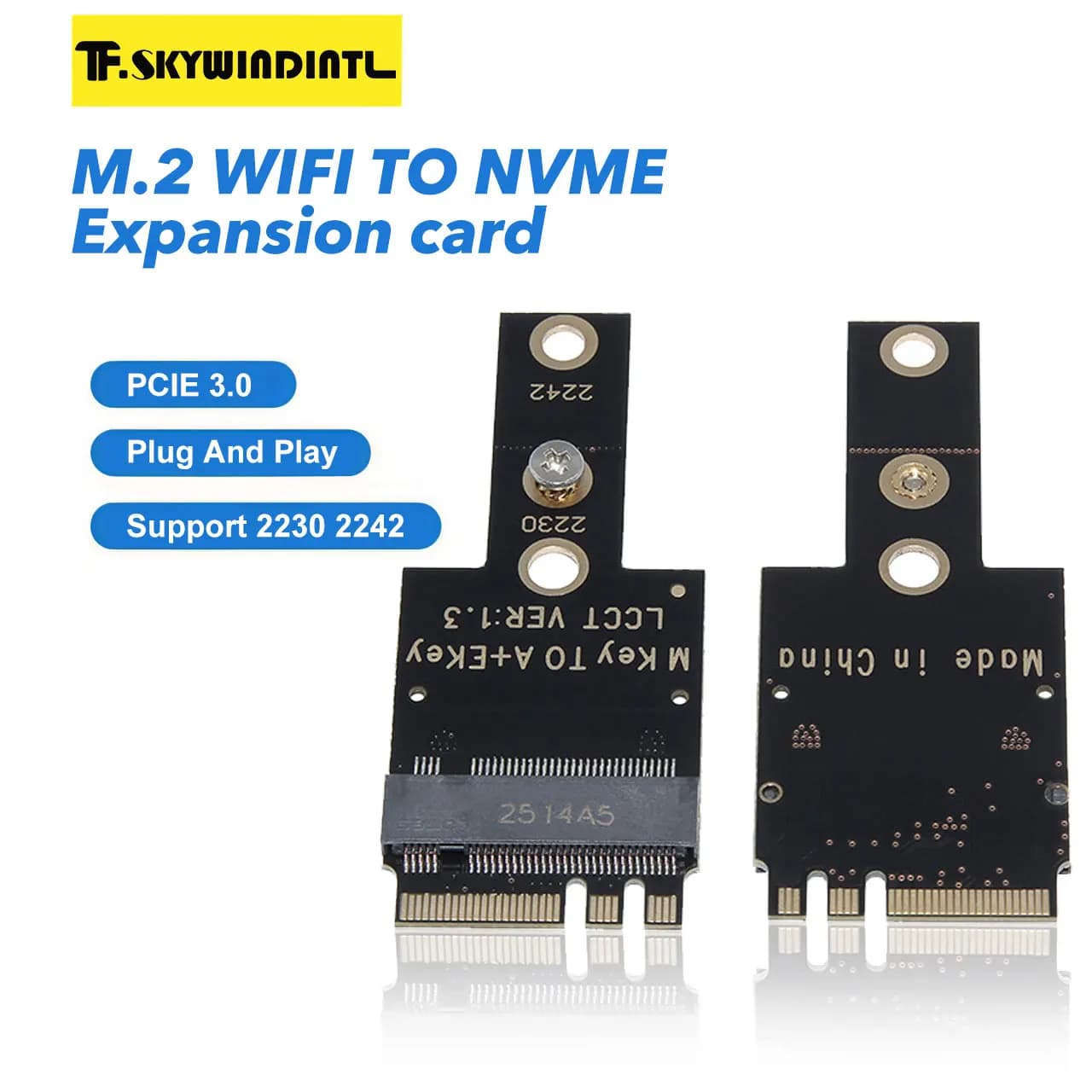 Scheda di espansione M.2 WiFi a NVME Convertitore SSD PCIE 3.0 X4 M.2 NGFF per Mini PC/Laptop