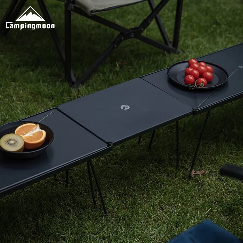 T-229-9BK-2P Single-Piece Outdoor Folding Table Accessory Half Tabletop Aluminum Alloy Camping Portable Table Board