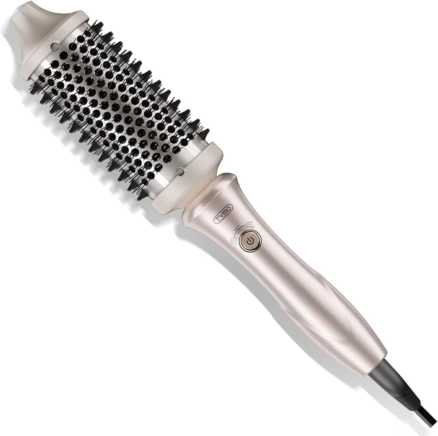 2-in-1 Heated Round Brush for Straightening and Straightening Hair, Double Voltage, Light Styling Tool with Automatic Shutdown