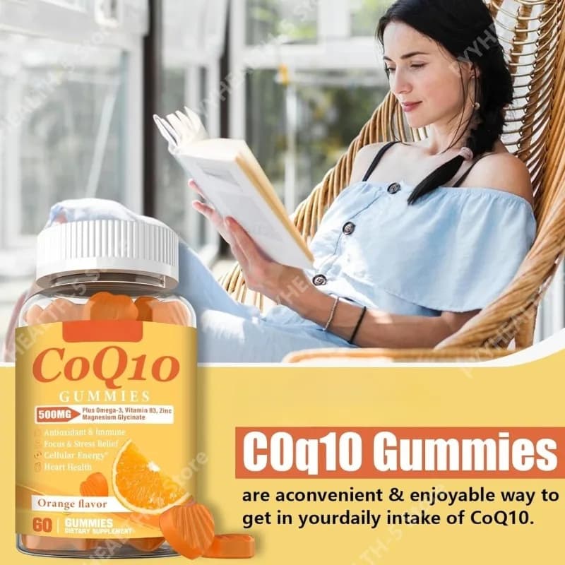Gommose di CoQ10 - Con Omega-3, Magnesio, Vitamina B3 e Zinco - Integratori di Coenzima Q10 a 3 volte migliore assorbimento per la salute cardiaca