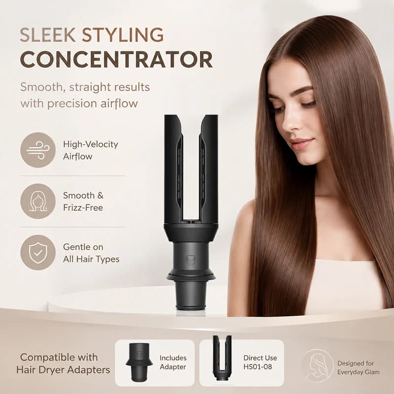 Universal Hair Straightener Attachment For Airwrap HS01 HS05 HS08 Curling Iron Styling Plate Clip Straightening Tool Nozzle