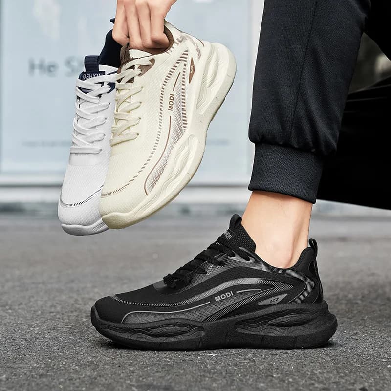 Men'S Lightweight Soft Soled Casual Shoes Summer New Comfortable And Breathable Sports Shoes Outdoor Lace Up Running Shoes