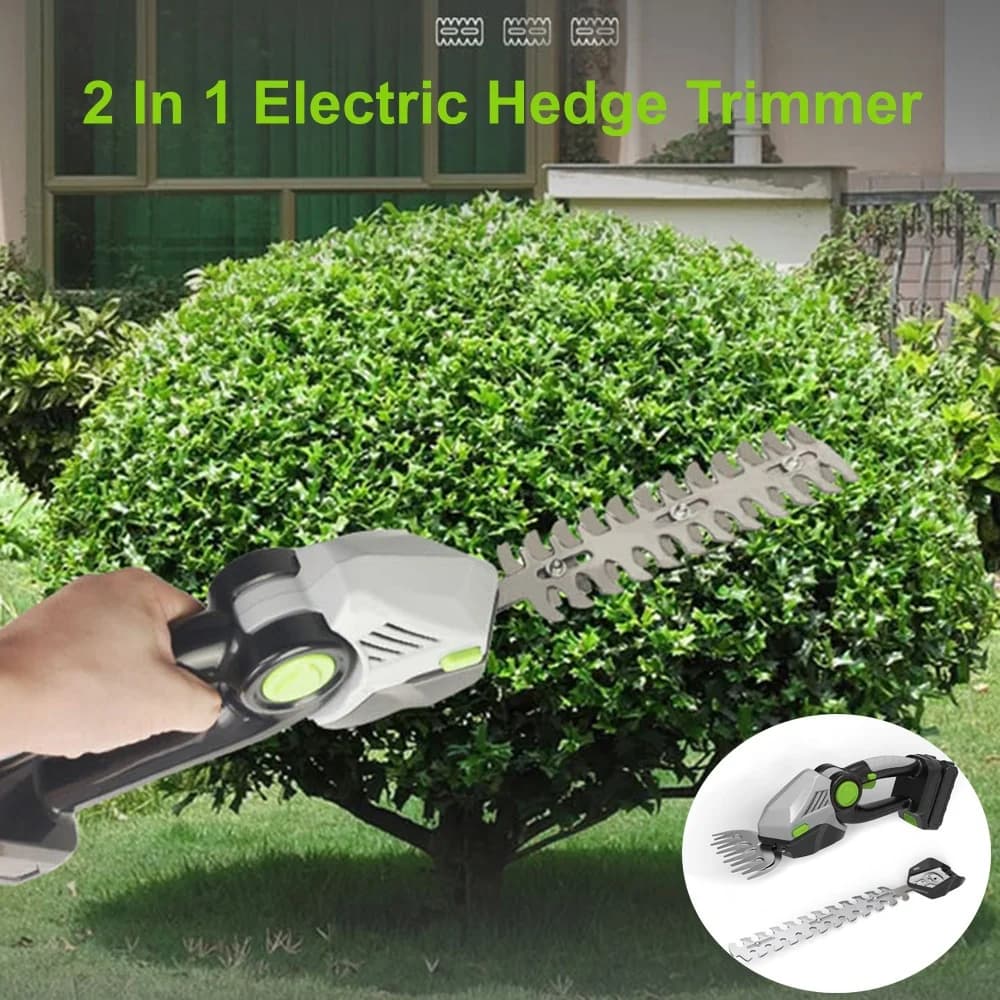 2 IN 1 Cordless Rechargeable Electric Pruning Shears Battery Powered Garden Branch Pruning Cutting Machine Gardening Tools