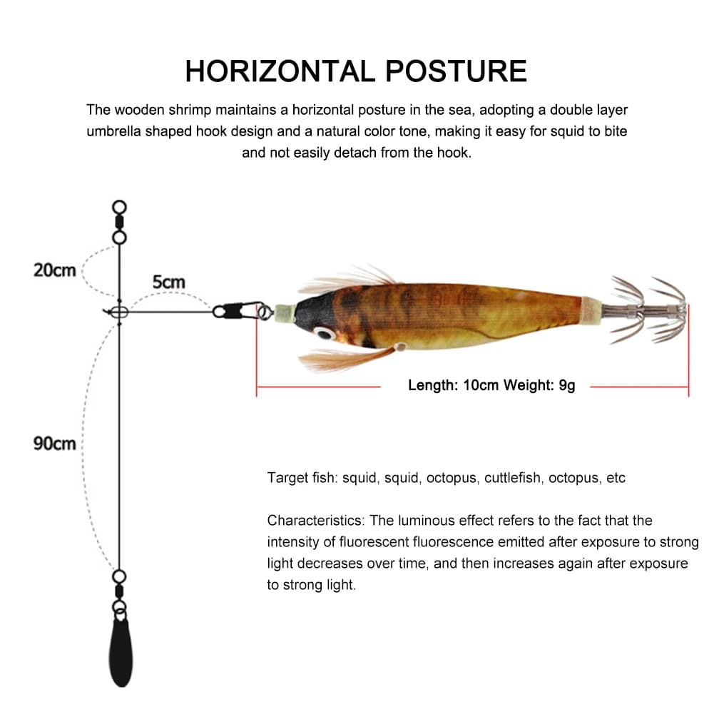 Luminous Fishing baits in Polpo and Seppia shape, Artificial bait hooks, Fishing equipment, Luminous Hooks for Calamari