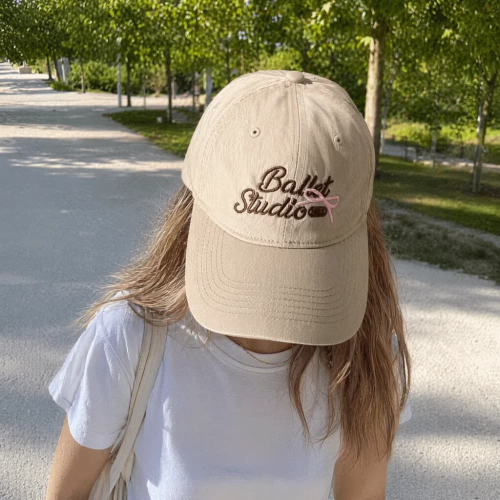 Hip Hop Adjustable Bow Tie Baseball Cap Cotton Lightweight Peaked Cap Breathable Embroidered Letters Solid Color Hat Casual