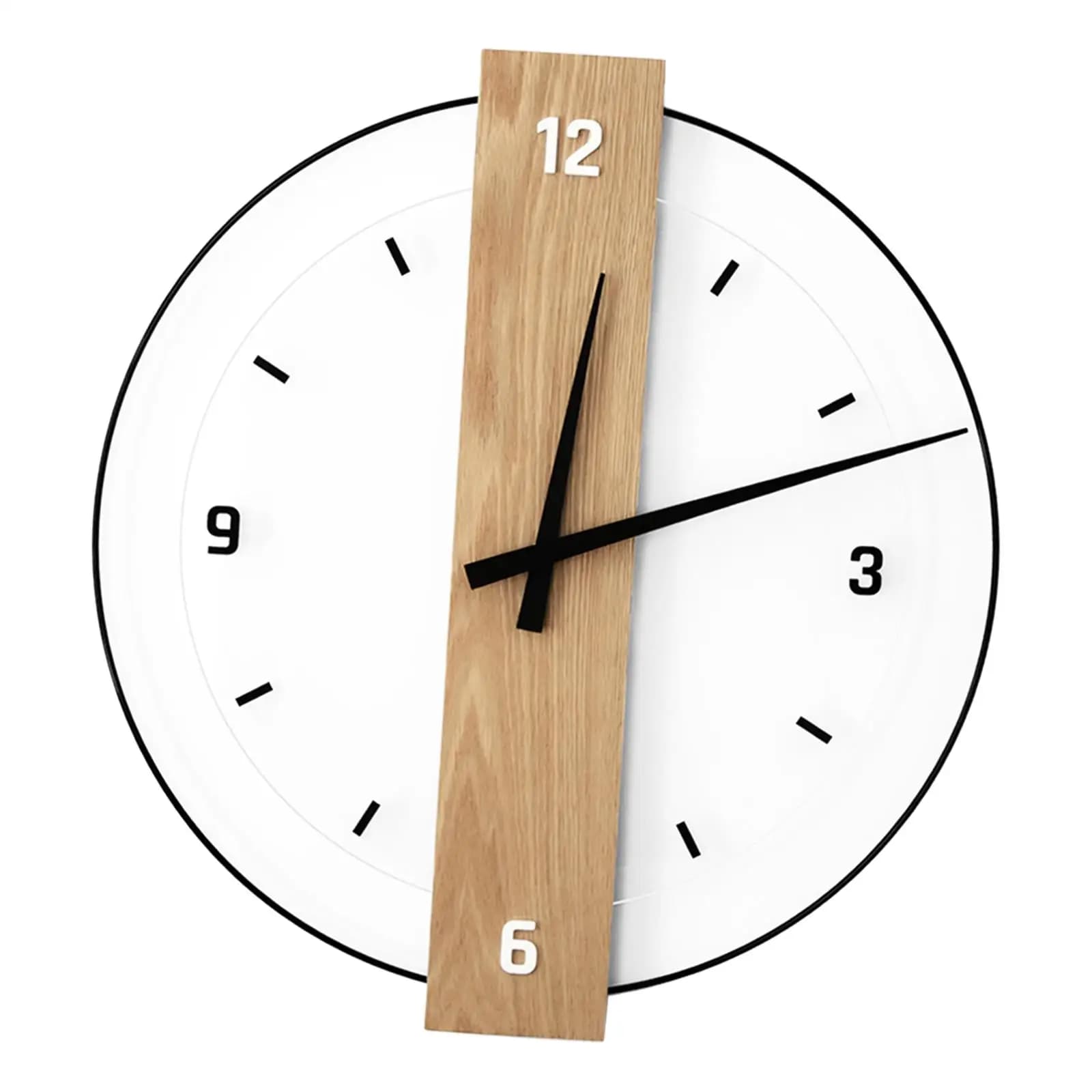 Orologio da parete in legno e vetro, design minimalista per soggiorno e ingresso