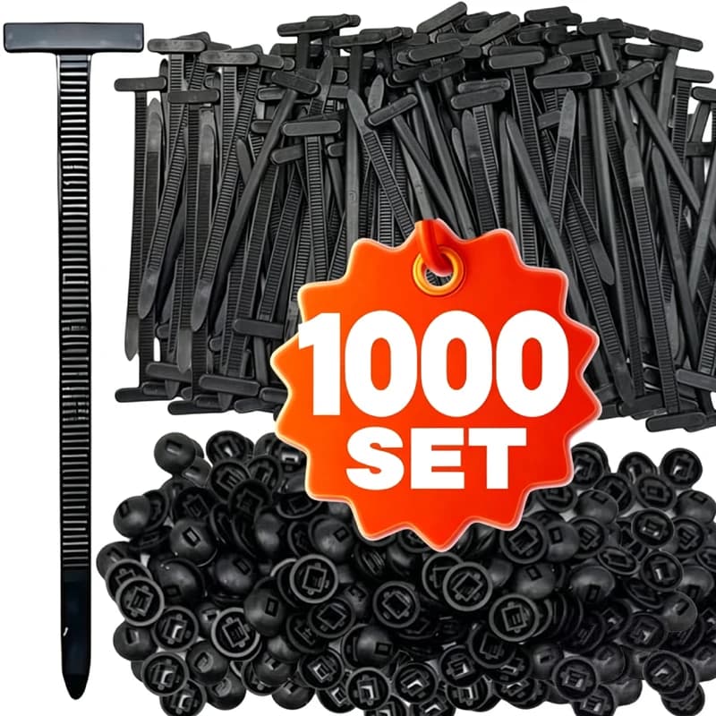 1000-1PCS Universal Nylon Zip Ties Heavy Duty Self-Locking Cable Tie Buckle with Pin Button Car Auto Fasteners