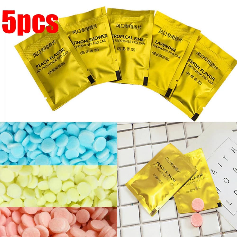 5 Pz/pacco Auto Deodorante Per Auto Vent Clip di Sostituzione del Profumo Solido Pillole di Profumo Car Styling Accessori Vent Deodorante per ambienti