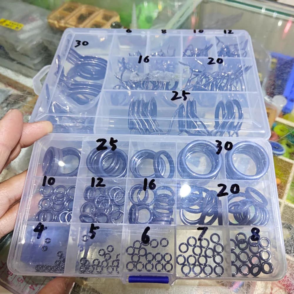 Set of 85 Pieces: Fai-da-te Kit for Repairing Fishing Canes with Guide Rings and Tips, Stainless Steel, Mixed Measures, Spare Parts