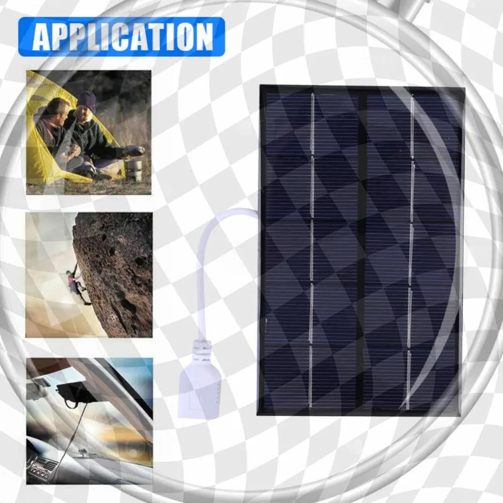 5W 5V Solar Charging Panel Polysilicon USB Photovoltaic Cells Solar Plate for 3-5V Battery/Phone Charging for Outdoor Camping