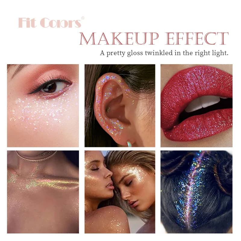 Gel Glitter Duochrome, Illuminante Stellato, Ombretto e Crema Shimmer per Viso e Corpo, Pigmento per Trucco da Festival e Club, Vendita Speciale