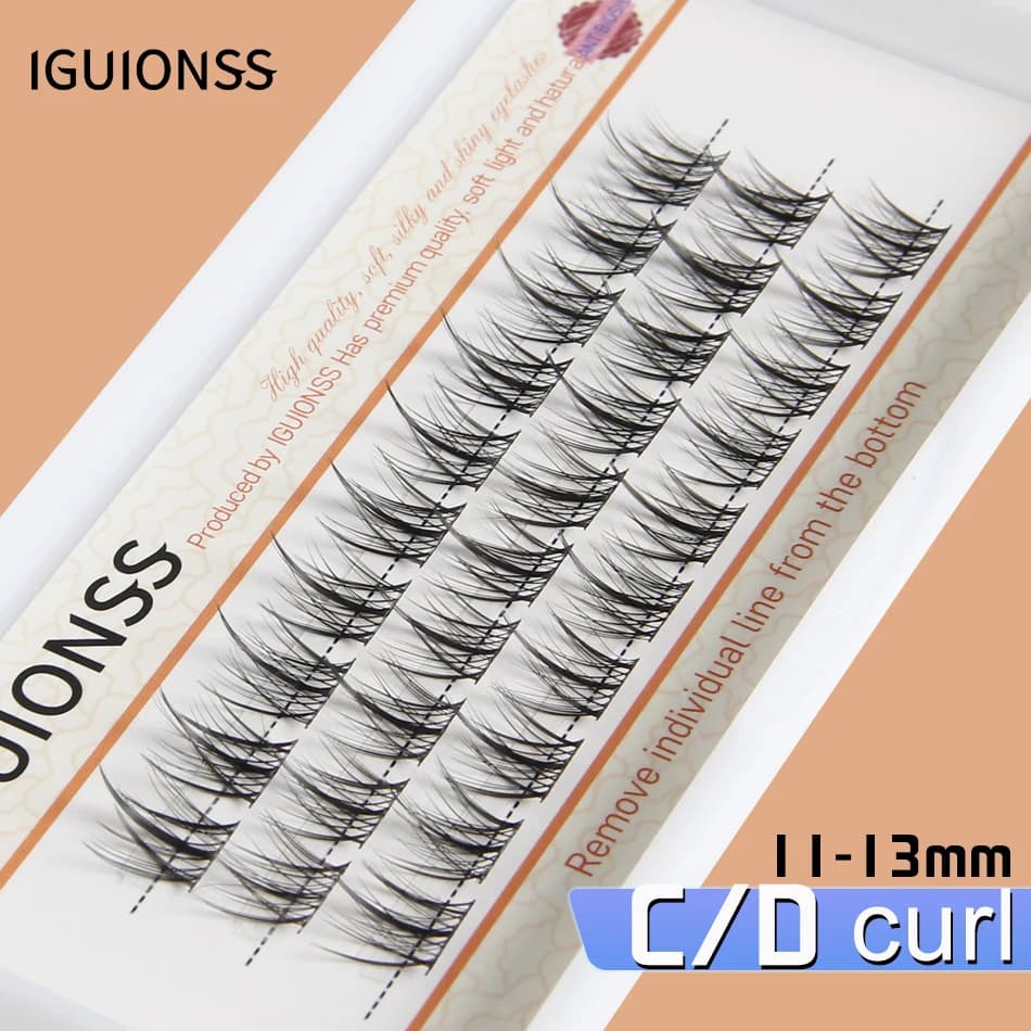 IGUIONSS Estensioni ciglia fai da te Ciglia morbide segmentate naturali Little Devil Mix Ciglia per trucco a grappolo largo