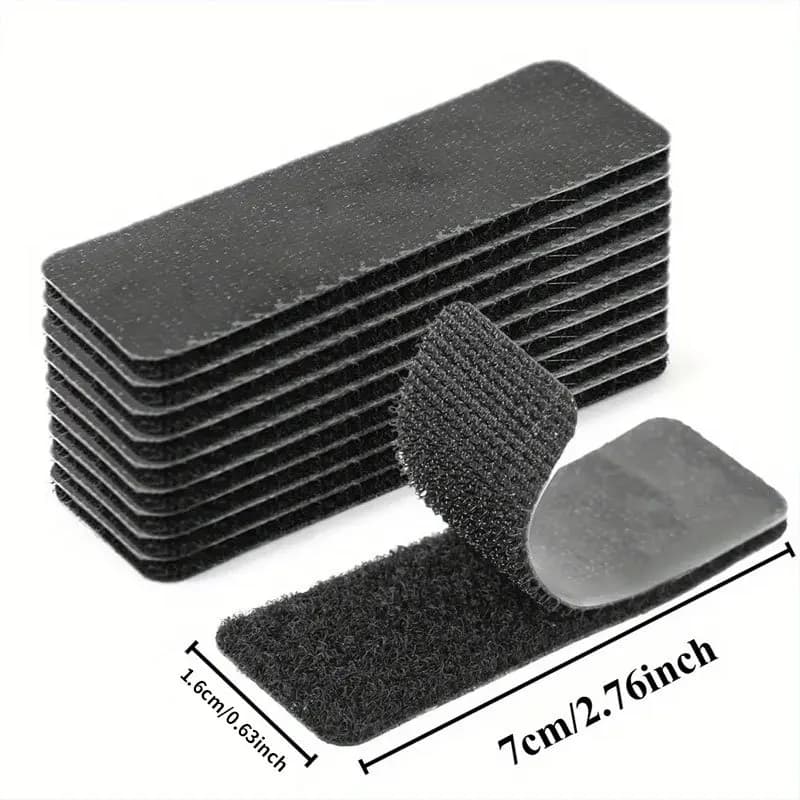 50/100pcs Black Self-Adhesive Hook and Loop Tape, Removable and Reusable, Suitable for Furniture, Office Sofas, and Sewing