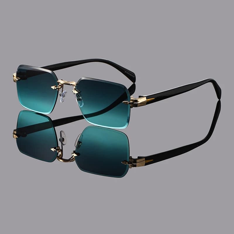 Occhiali da Sole Unisex alla Moda Multicolore Casual Senza Montatura Quadrati per Uso Quotidiano, Vacanze e Spiaggia