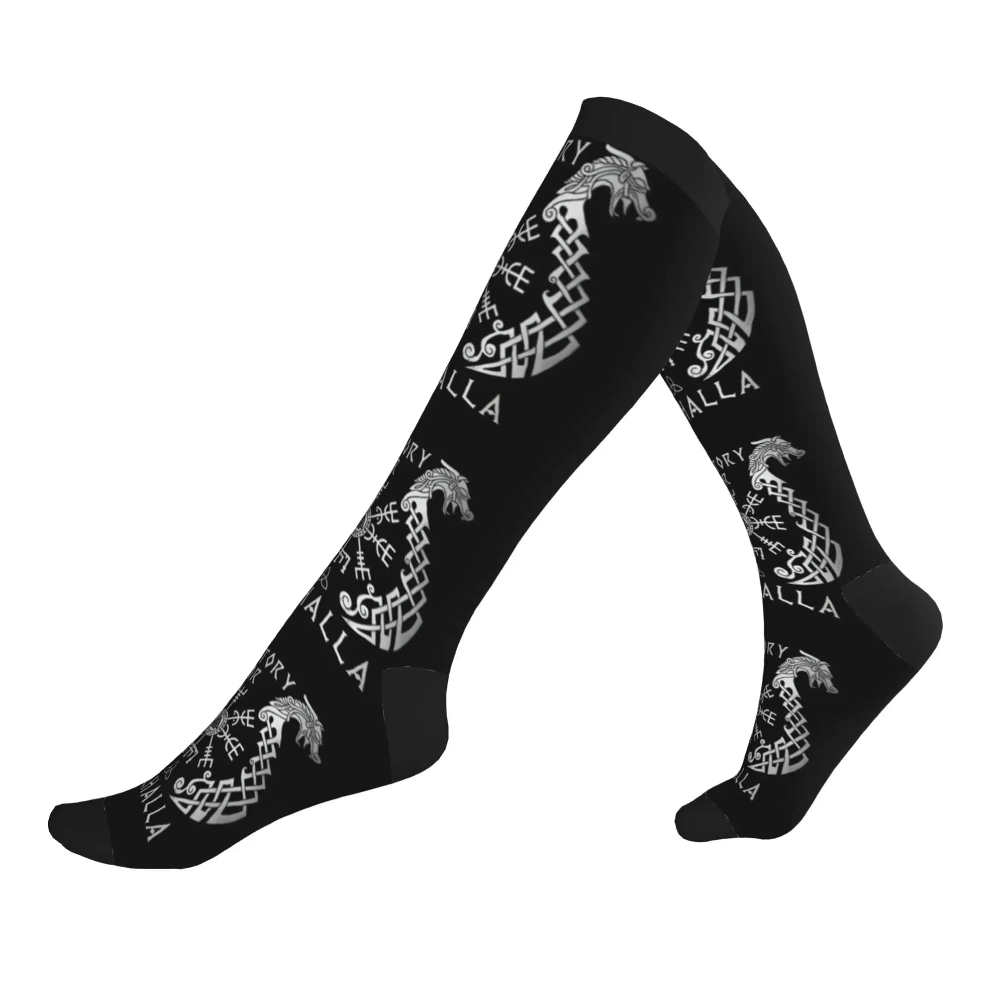 Viking Victory or Valhalla Dress Socks Mens Womens Warm Fashion Novelty Sports Compression Socks