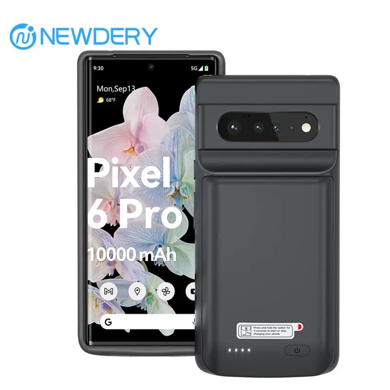Custodia per batteria per Google Pixel 6 Pro Potente custodia di ricarica ricaricabile Custodia per caricabatterie di backup estesa da 10000 mAh Power Bank