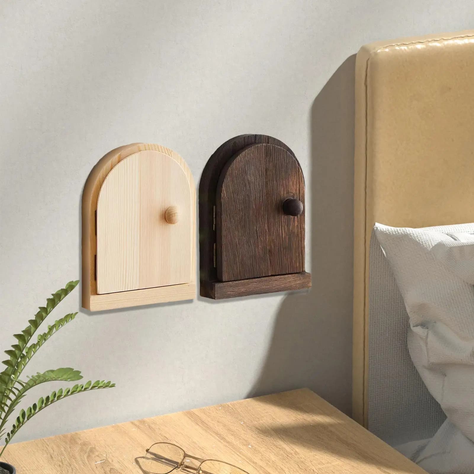 Solid Wood Switchs Protective Cover Wall Mounted Unique Socket Decorative Covering Electric Shock Proof Fairy Tale Style Cover