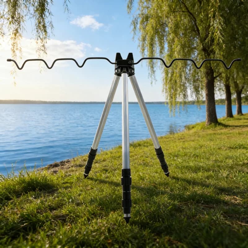 Supporto per staffa per canna da pesca telescopico a 3 pieghe Telaio di supporto per canna da mare Base per treppiede portante per la pesca con l'amo