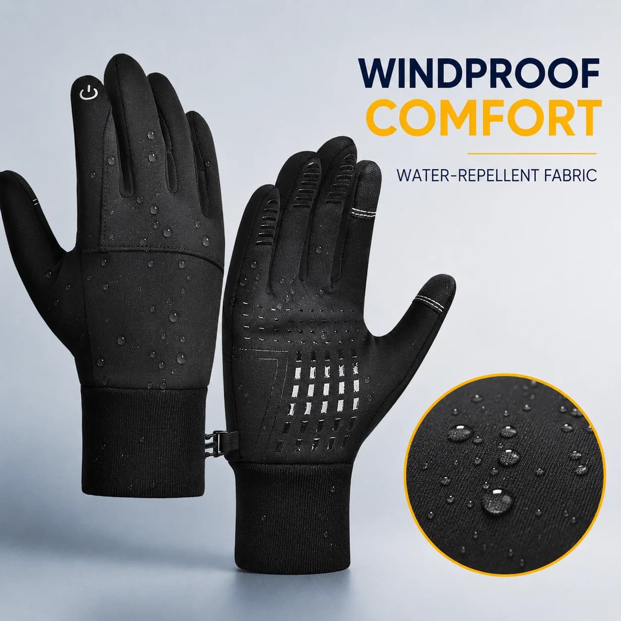 Winter Cycling Gloves Men Women Windproof Water-Repellent Fleece Lined Touchscreen Anti-Slip Full Finger Bicycle Gloves