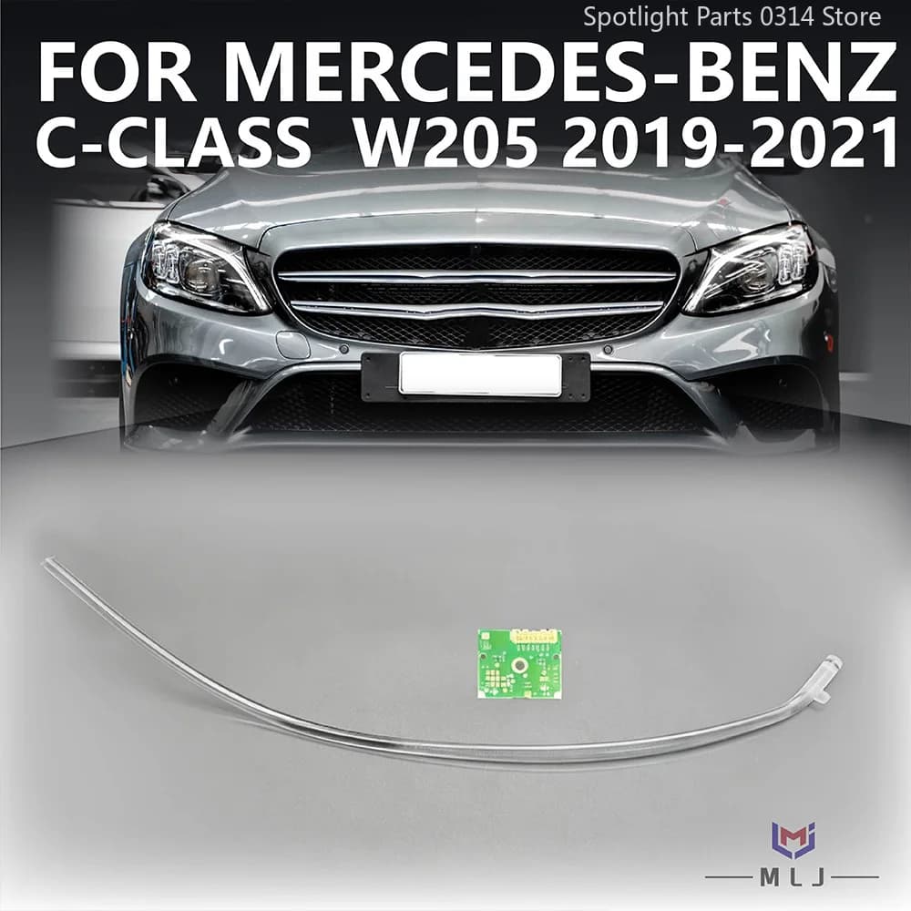 For Mercedes-Benz C-class W205 2019 2020 2021 EU High-Spec DRL Conduit Strip White Angel Eye Chip LED Board Light Guide Tube