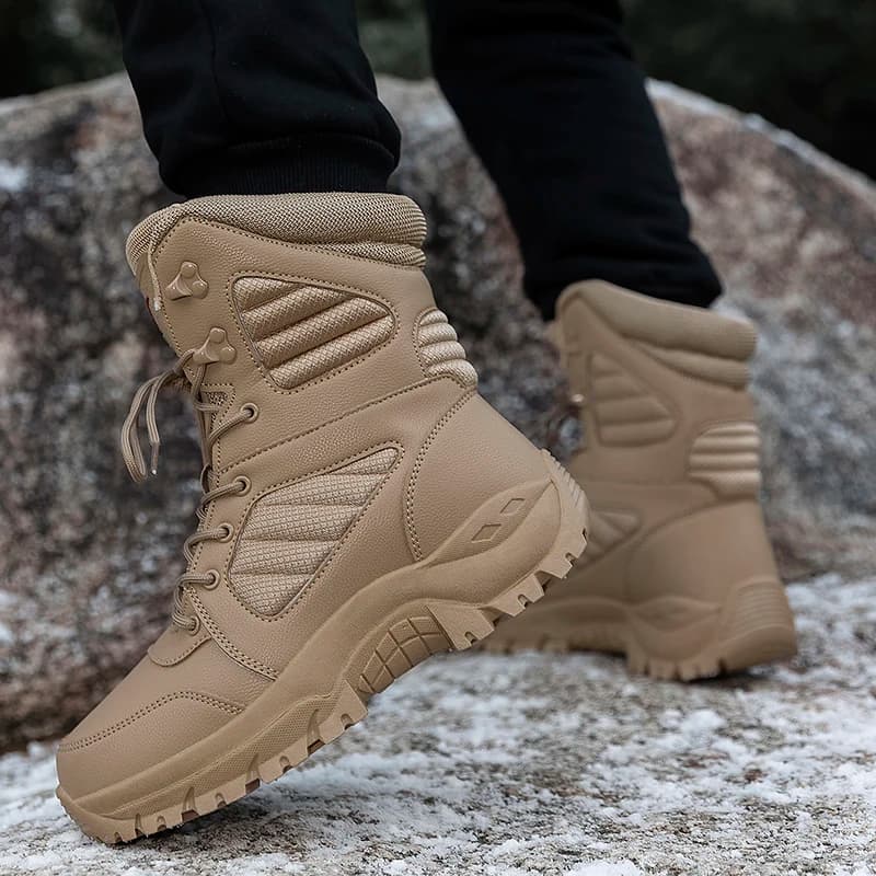 High-top Boots Men Comfortable Casual Thick-soled Boots Men Anti-slip Fashion Durable Soft Outdoor Hiking Shoes Men