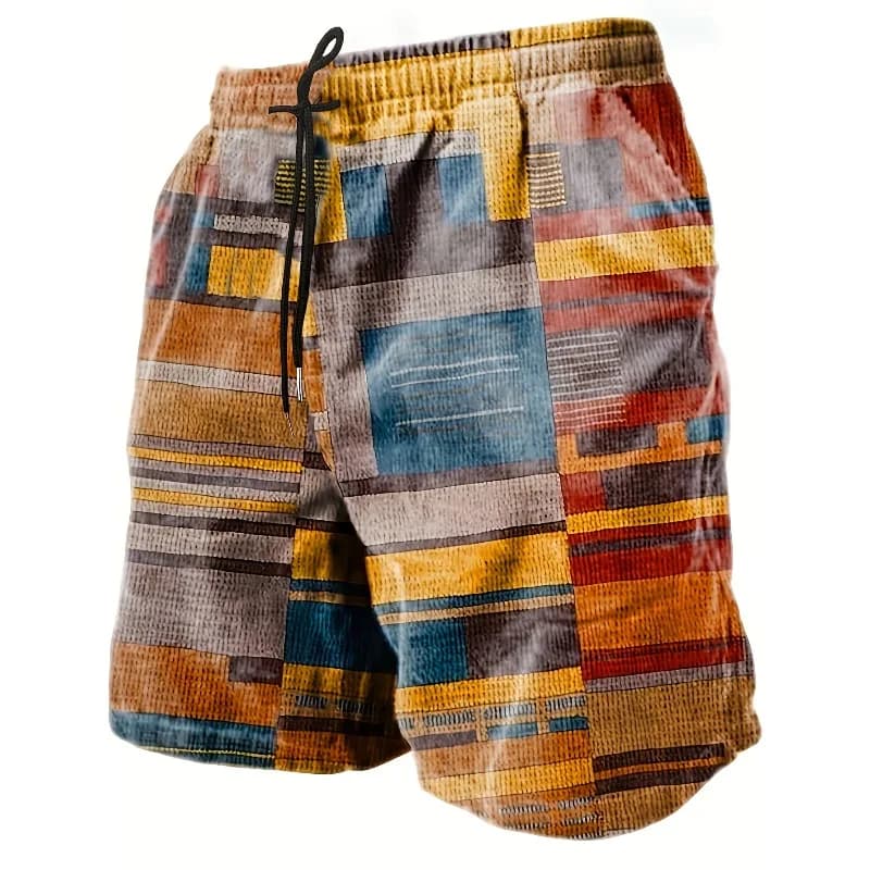 Pantaloncini da uomo estivi alla moda, casual, da campeggio, da spiaggia, con stampa digitale, abbigliamento da uomo