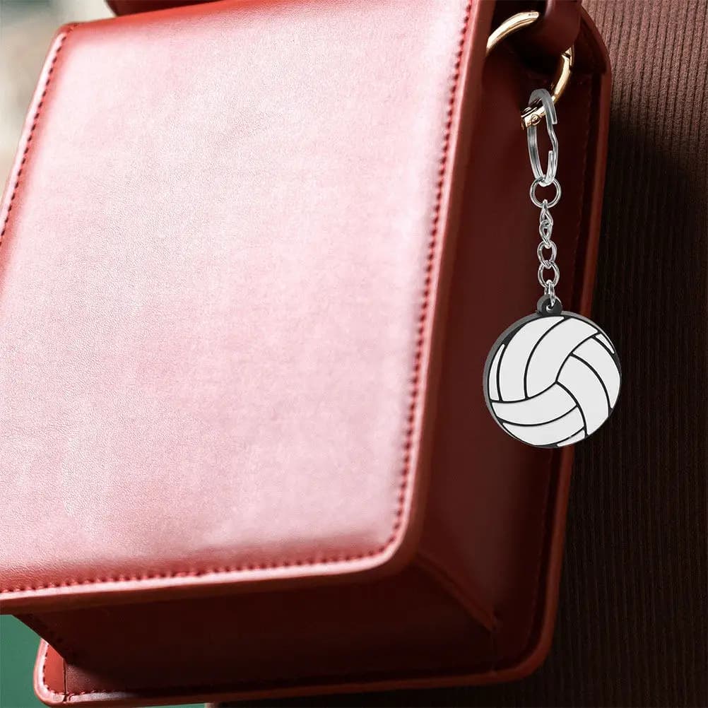 Portachiavi in PVC a Forma di Pallone da Pallavolo, Gadget Sportivo per Feste, Piccolo Portachiavi Carino per Decorazioni di Zaini e Feste di Compleanno a Tema Pallavolo