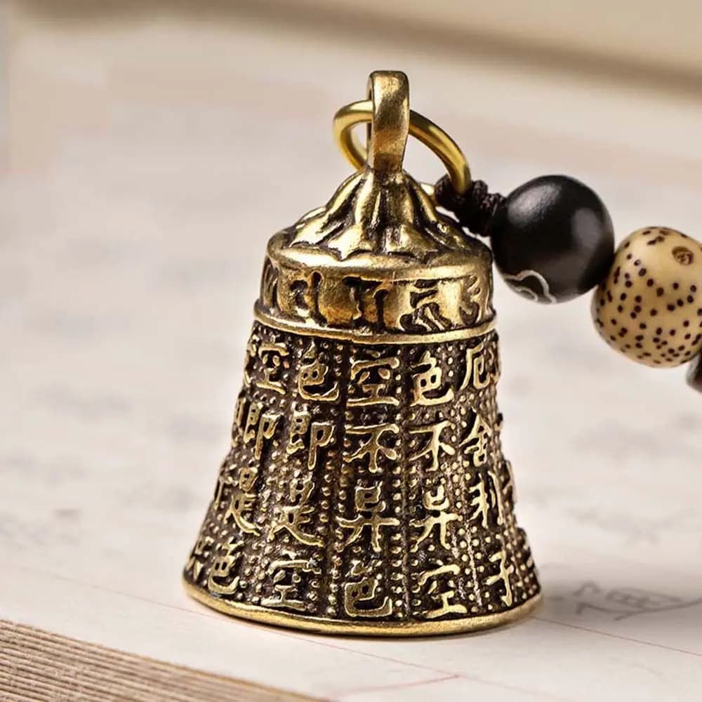 Brass bell Lanyard Pendants Scripture Sutra Tibetan Buddhism Car Accessories Car Key Chain Keyfob Key Rings Car Key Chain