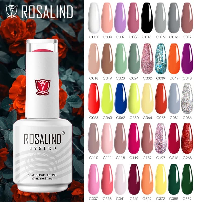 ROSALIND Smalto per unghie gel Smalto ibrido Semi permanente UV Linea per nail art Penna per smalto Esmalte Base superiore Gel opaco