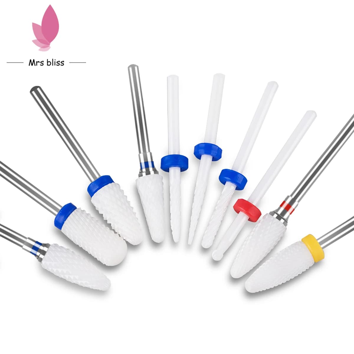 Fresa in ceramica Punte per trapano per unghie per manicure Lime per unghie elettriche Punte per molatura blu Frese per frese Accessori per rimozione gel