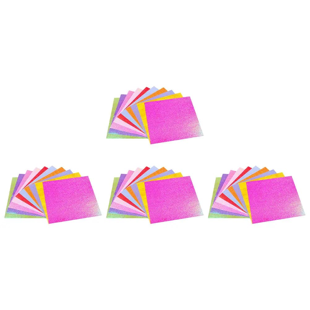 100Pcs Shiny Glitter Folding Paper Origami Supplies for Children Creative Learning Teaching Tool Fun Handmade Gifts Craft