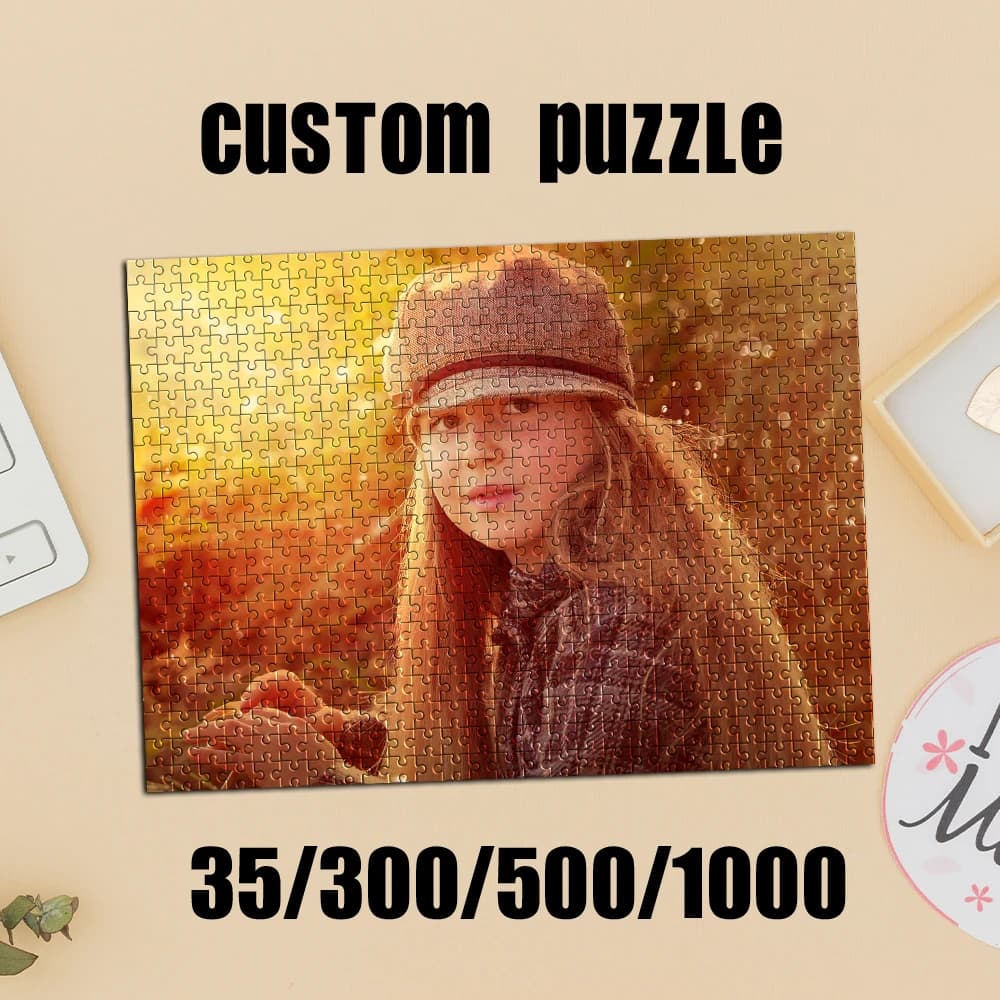 Puzzle personalizzato con foto da 35/300/500/1000 pezzi. Personalizza una foto commemorativa della figlia al chiaro della luna.
