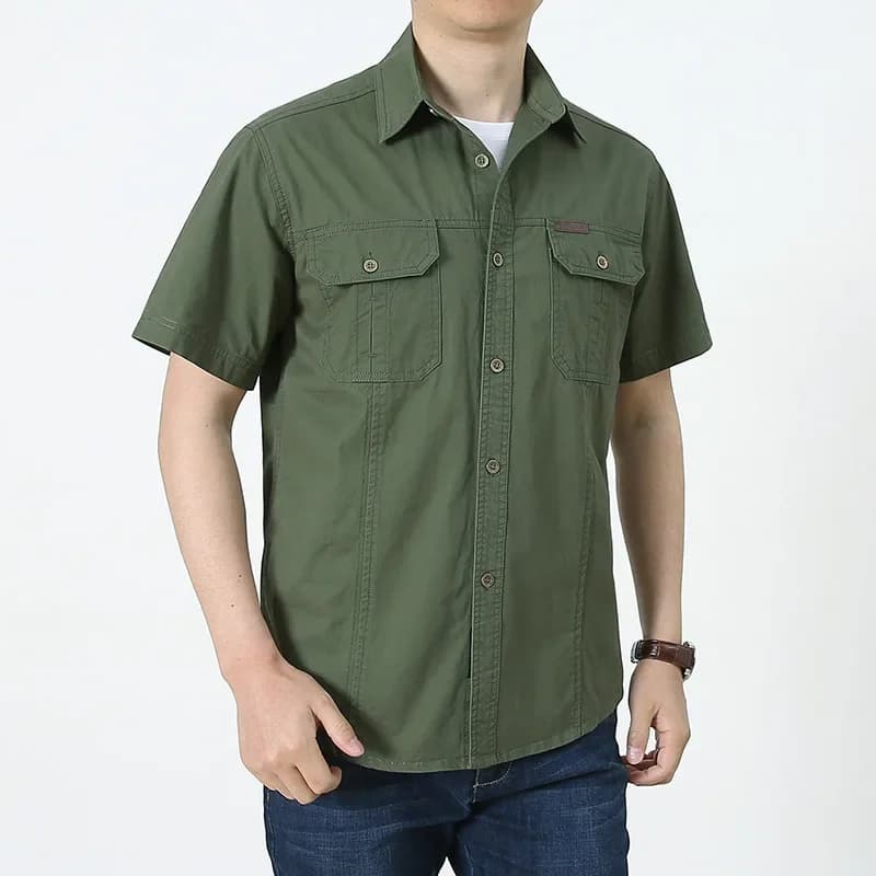 Camicia casual estiva da uomo Camicie oversize a maniche corte con tasche multiple Abbigliamento da uomo Camicetta Overshirt 5XL