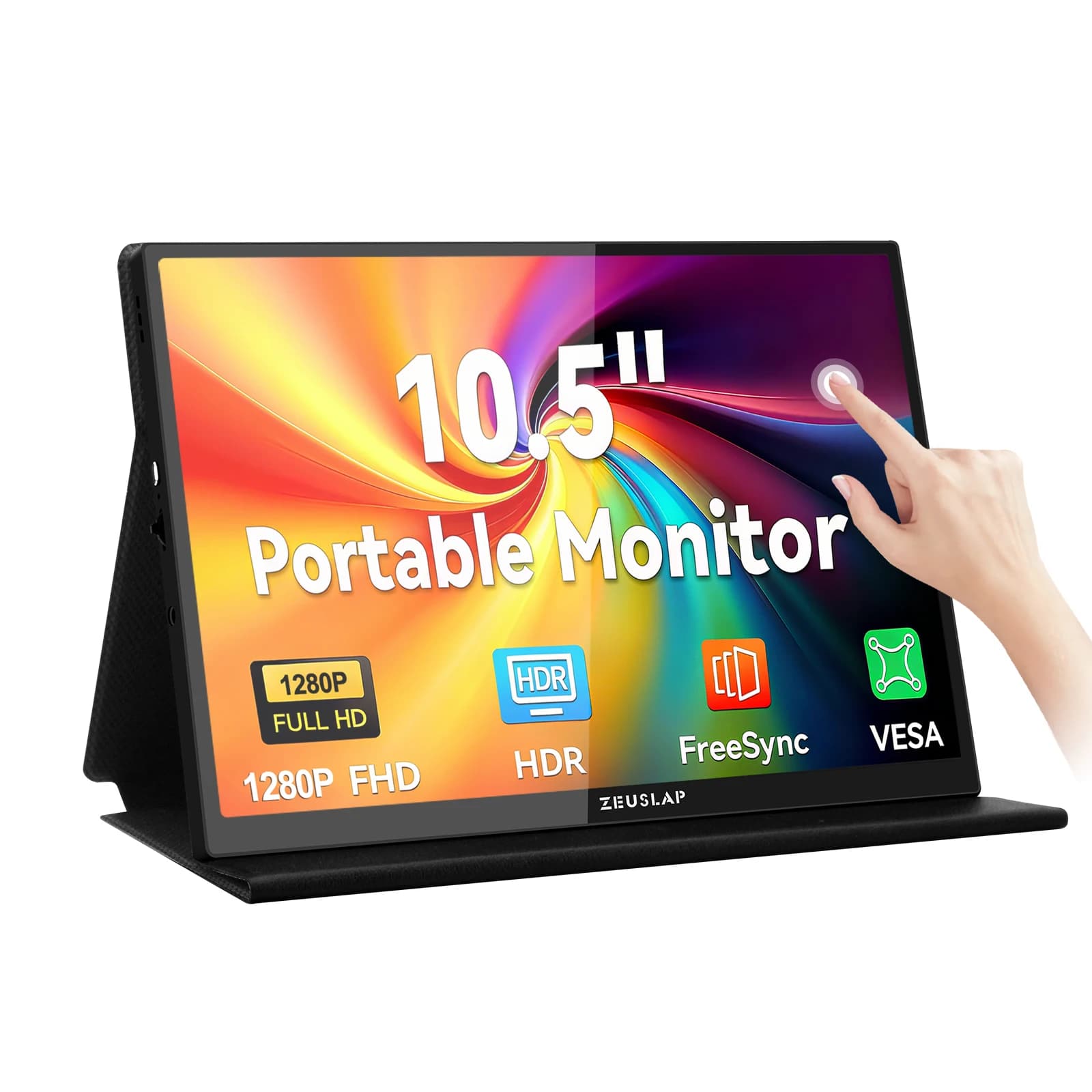 ZEUSLAP 10.5 inches 1920*1280P FHD 100% sRGB IPS Display Touch Sub Monitor Portable for Switch, PS5, Raspberry Pi, Laptop
