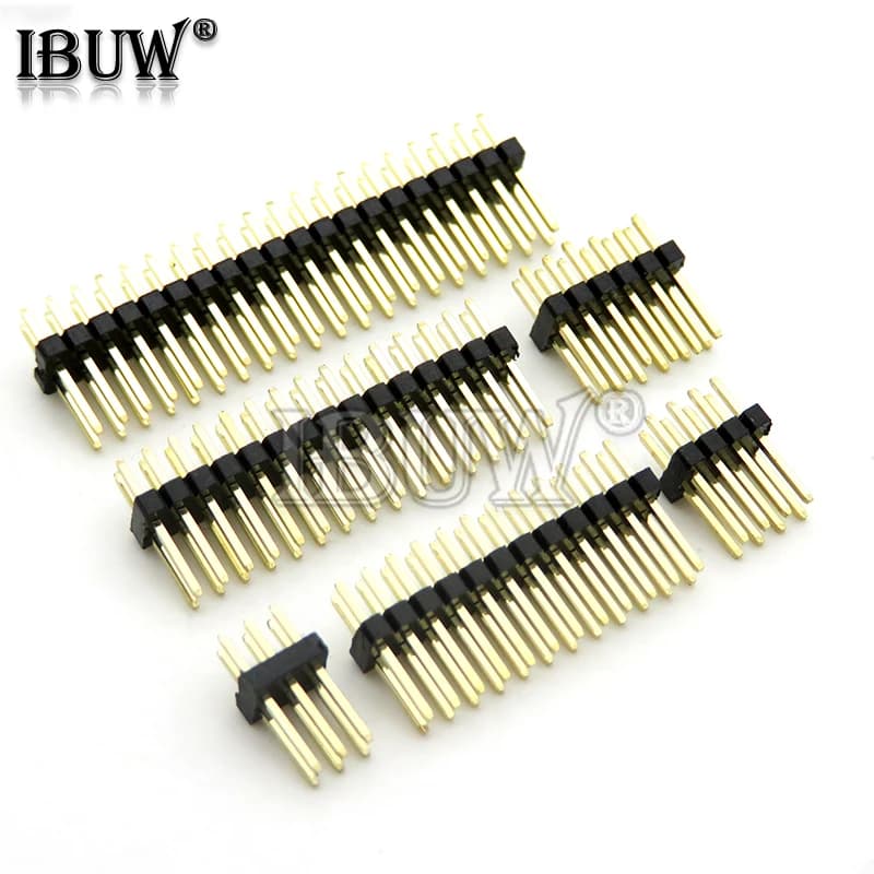 1.27 millimetri 1.27 Doppia Fila Maschio 2 ~ 40P Breakaway PCB Bordo Spille Intestazione Connettore della Striscia di Spille intestazione 2*3/4/5/6/7/8/10/12/15/20/40p 3-50P