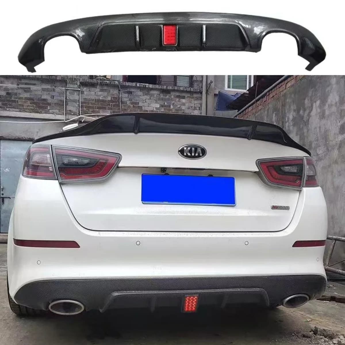 For KIA K5 Optima2011 2013 2014 2015 Year ABS Rear Diffuser Bumper Lips Spoiler Splitter Body Kit Accessories,Carbon Fiber Look
