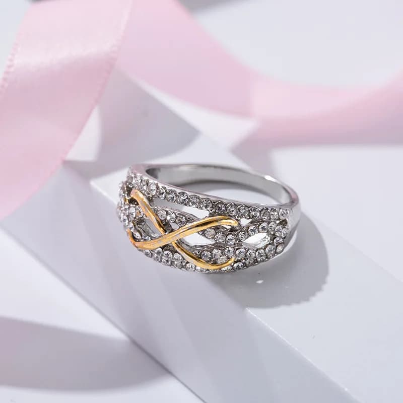 Simple Infinity Love Ring Shining Cubic Zircon Bowknot Letter 8 Eternity Promise Rings For Woman Girlfriend Gift Jewelry