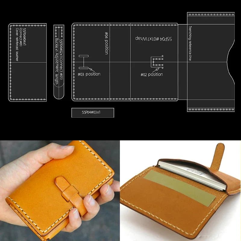 YOMDID 4 pezzi acrilico stampo portafoglio che fa modelli borsa per biglietti da visita modello in pelle stampo portafoglio fai da te Stencil strumento in pelle fatto a mano