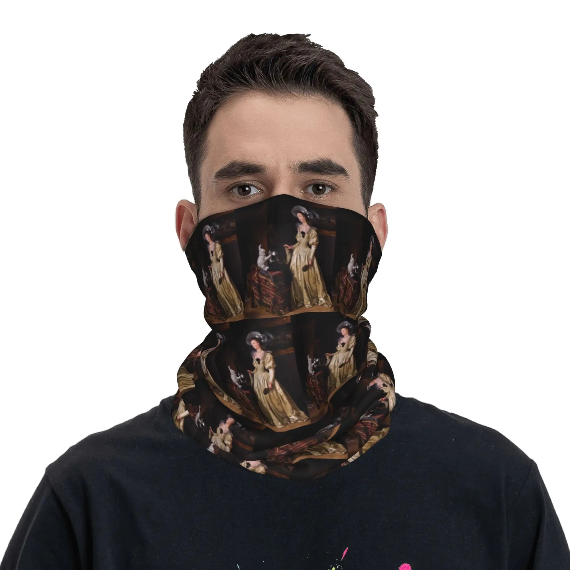 Le Chat Angora di Jean-Honore Fragonard e Marguerite Gerard Bandana Copricollo Sciarpa magica stampata Copricapo da equitazione Unisex