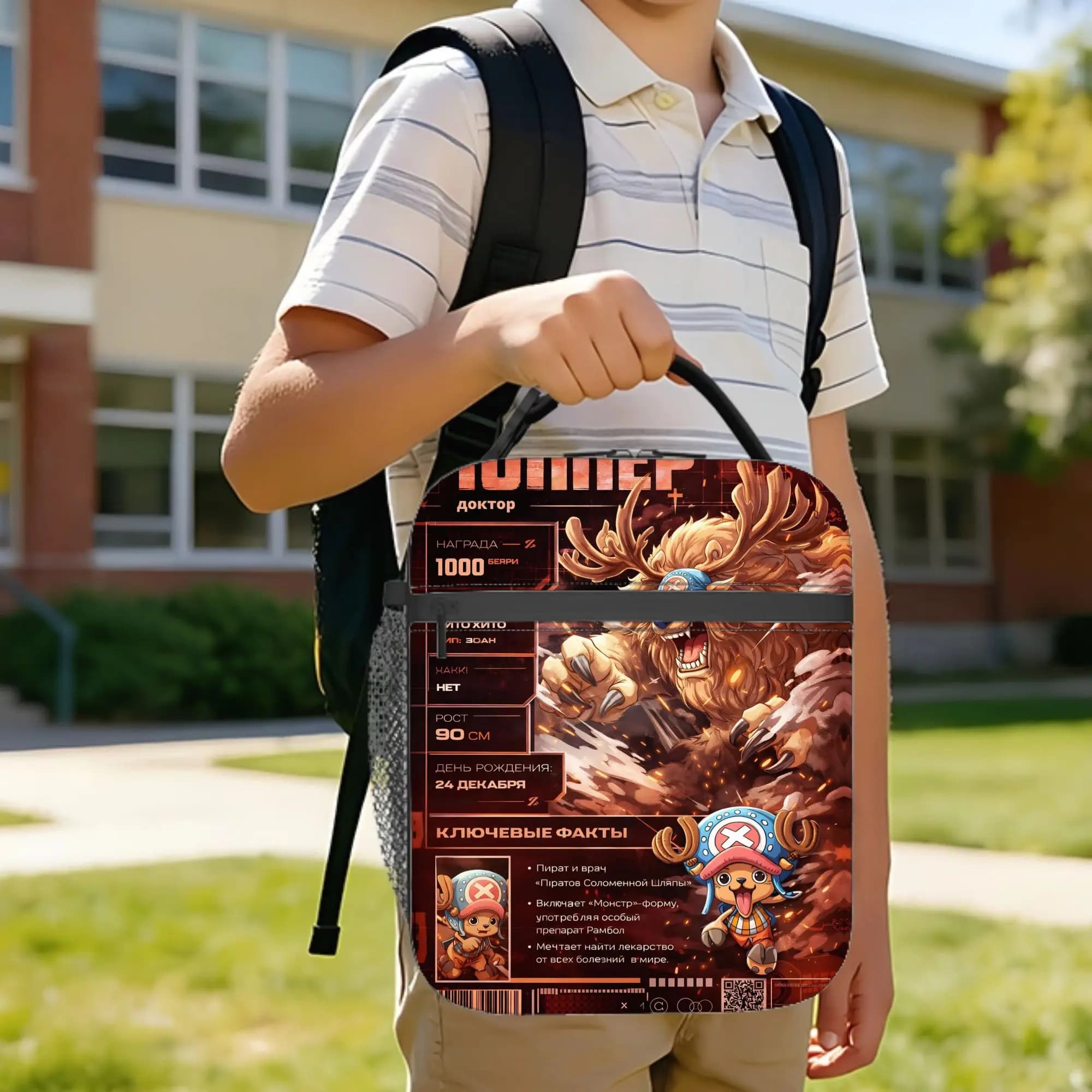 Borsa termica per il pranzo Tony Tony Chopper, contenitore portatile per il pranzo, borsa termica, borsa per il pranzo, borsa per il pranzo da ufficio, borsa per il pranzo all'aperto