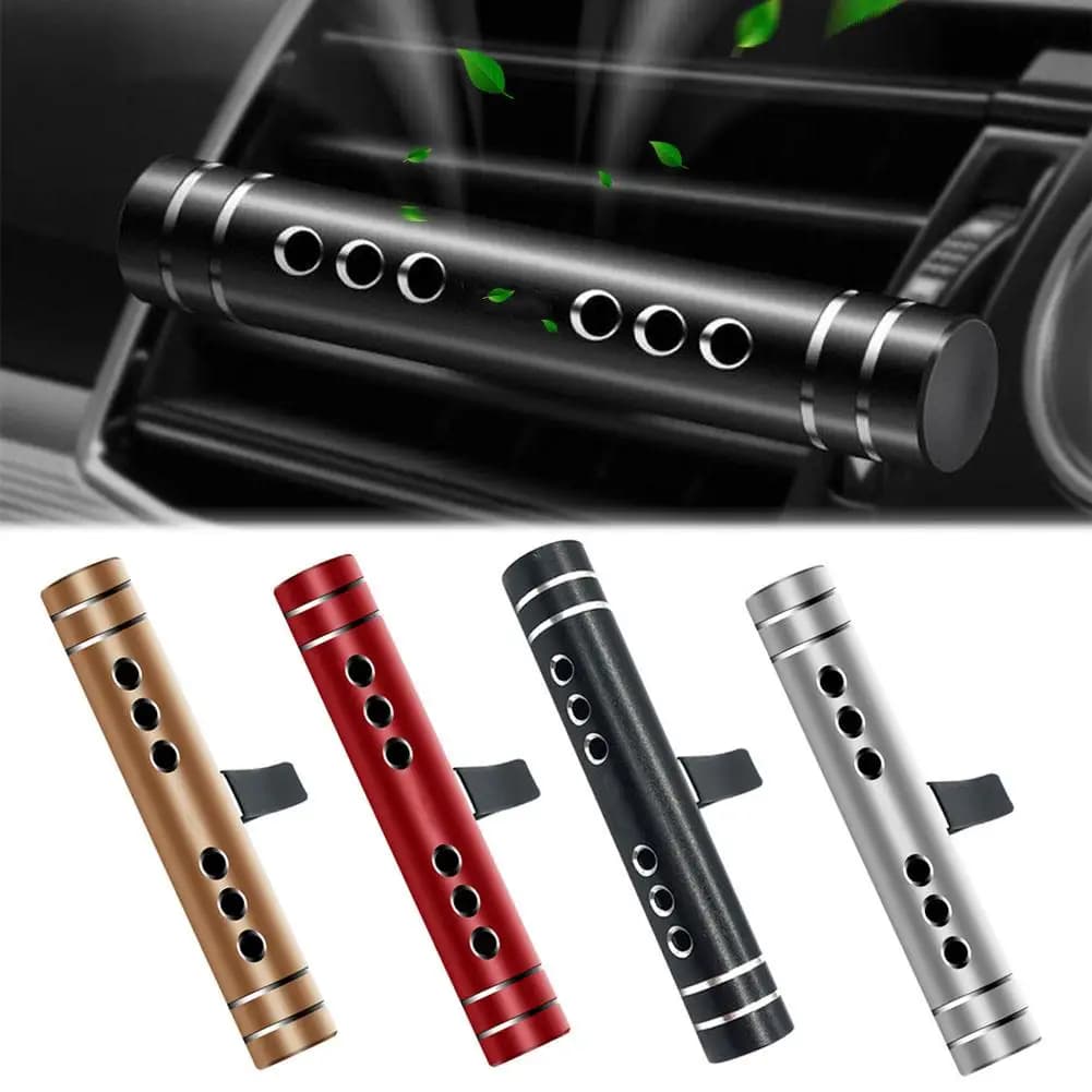 Deodorant for car diffuser with vent clip for car perfume, cylindrical essential oil, with 5 charging sticks for office kitchen A4E1