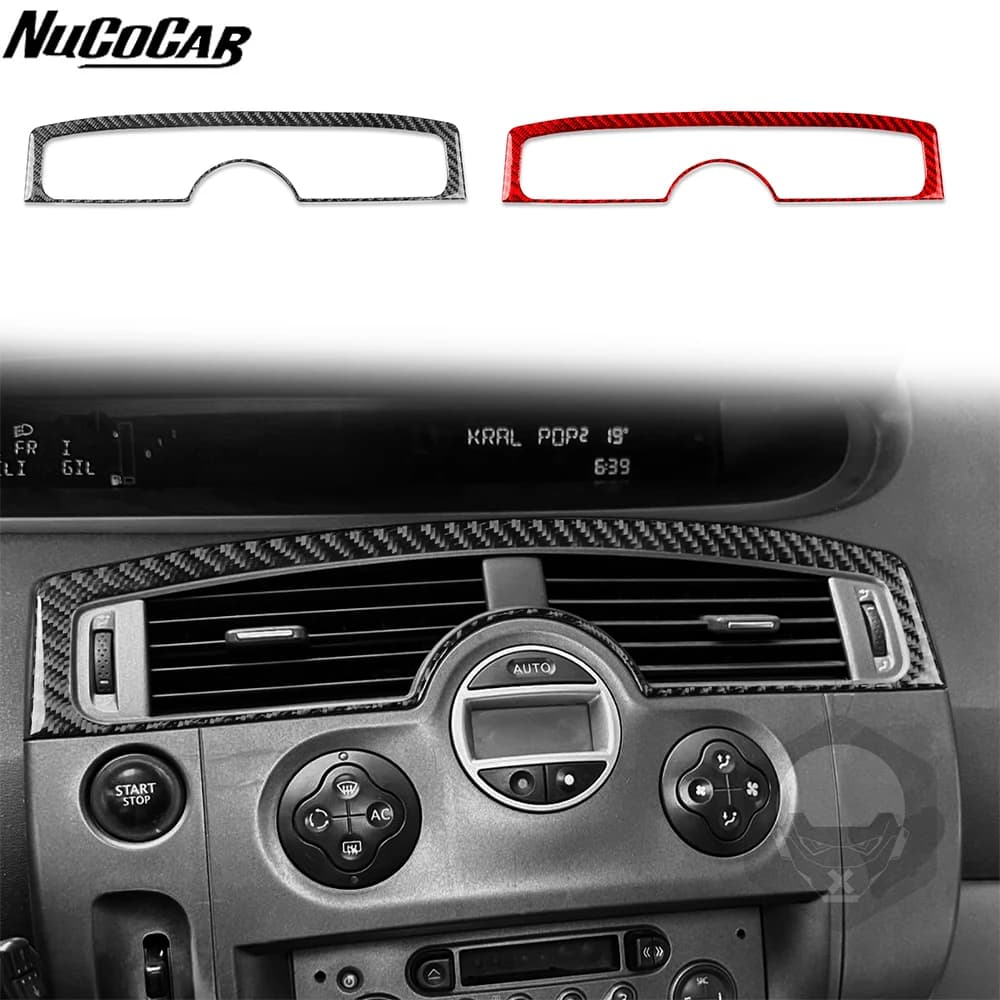 Per Renault Scenic 2003-2009, Copertura in Fibra di Carbonio per Pannello di Ventilazione Centrale dell'Aria Condizionata, Accessori Auto, Adesivi Decorativi per Interni