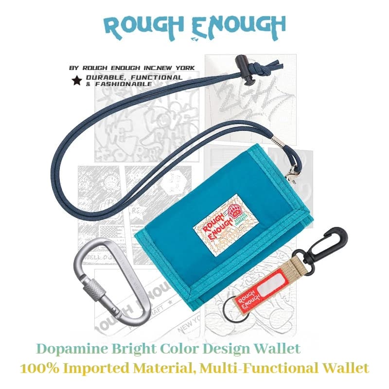 RGH Waterproof Anti-Skimming Folding Wallet, Nylon Canvas Coin & Document Pouch for Students
