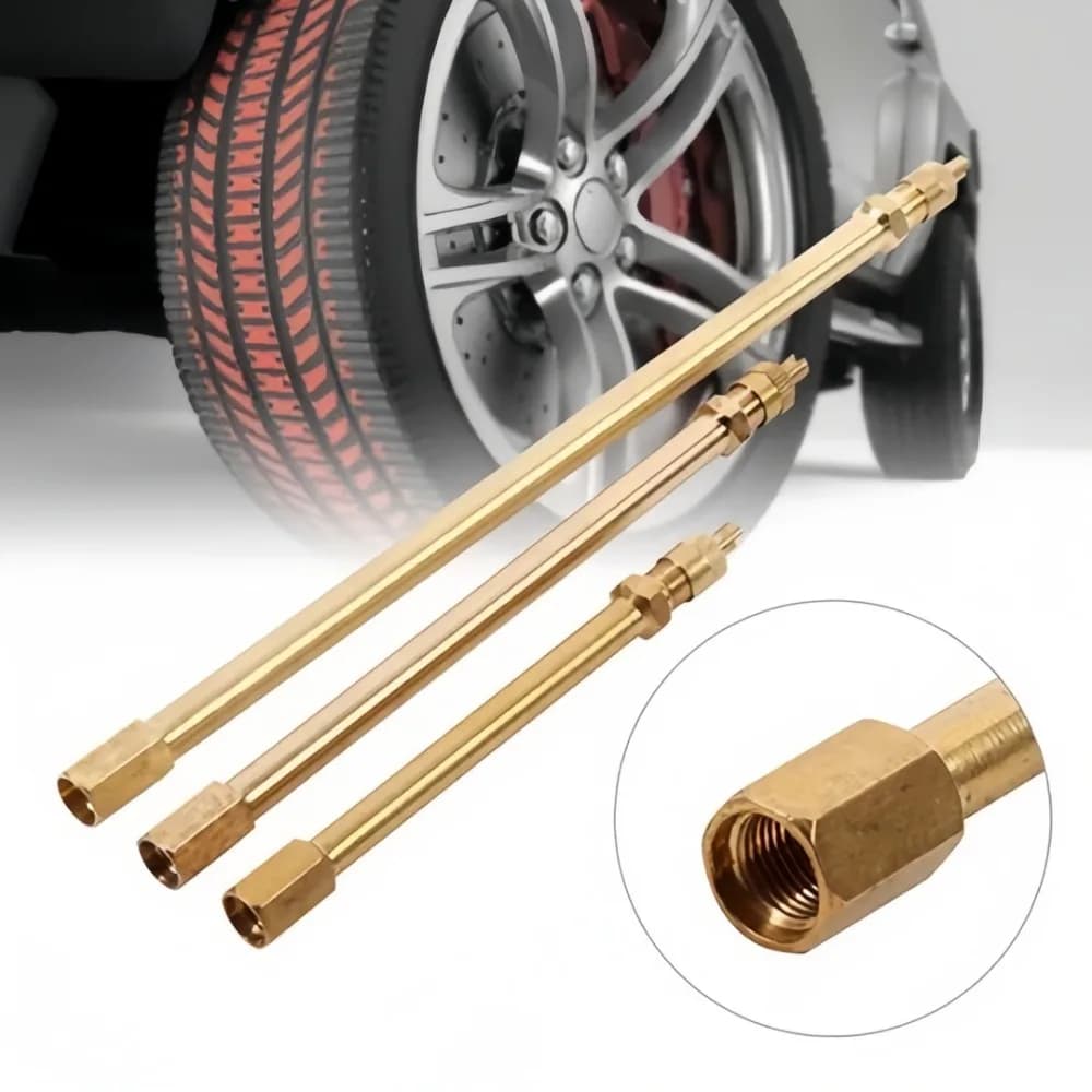 Valvola per pneumatici auto da 100/140/200 mm con foro dritto, valvola in ottone, prolunga per ugello gonfiabile, facile da trasportare, accessori auto