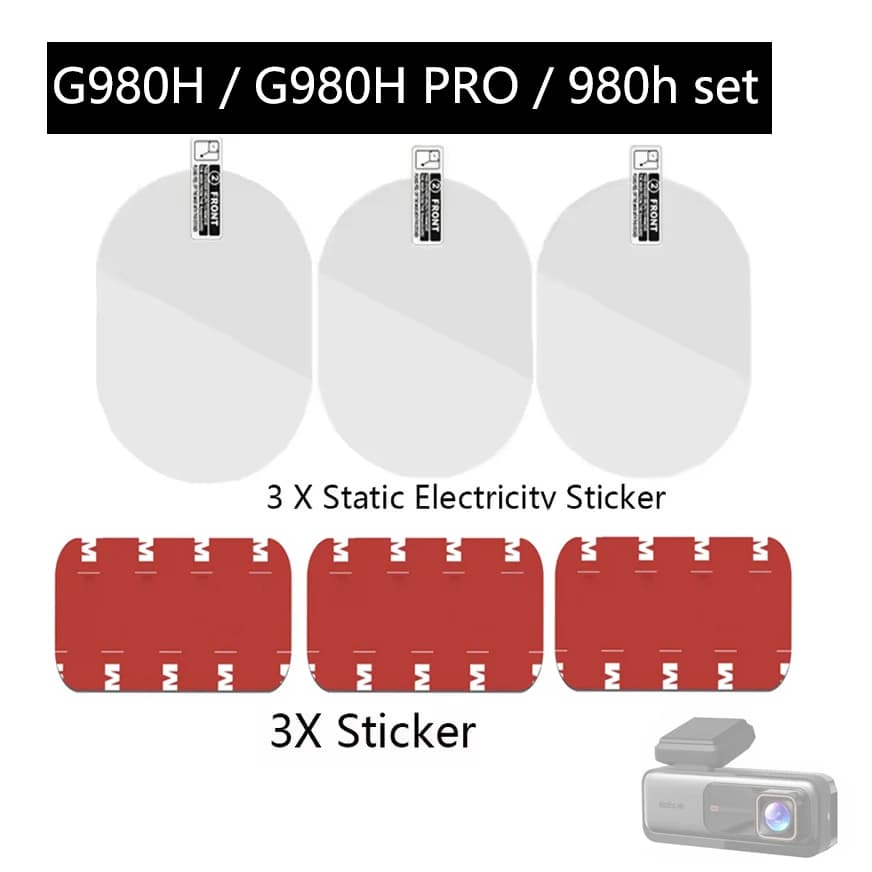 Set di Accessori per Dash Cam Botslab, Adesivi Statici per Dash Cam Posteriore Botslab, 3 Pezzi